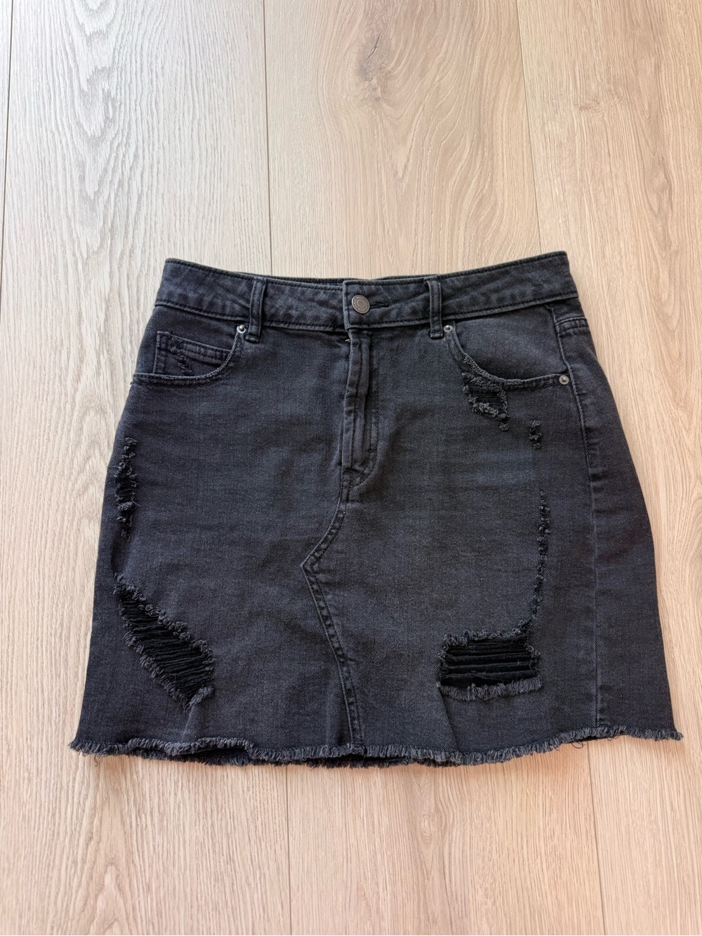 wild fable Black Distressed Mini Skirt summer skirt Womens Jean